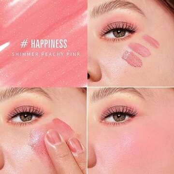 KIMUSE Soft Cream Blush Makeup, Liquid Blush for Cheeks, Weightless, Long-Wearing, Smudge Proof, Natural-Looking, Dewy Finish