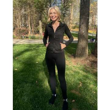 Gacaky Women's Slim Fit Workout Jacket - Full Zip Yoga Atlethic
