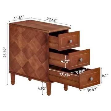 LITTLE TREE Fully Assembled End Table with 3 Drawers