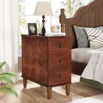 LITTLE TREE Fully Assembled End Table with 3 Drawers