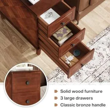 LITTLE TREE Fully Assembled End Table with 3 Drawers