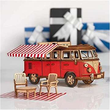 Vitaisa Mechanical Puzzle 3D Wood Puzzles - 242pcs DIY Camper Van Model