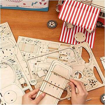 Vitaisa 3D Wood Camper Van Puzzle for Kids & Adults