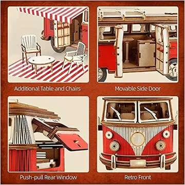 Vitaisa 3D Wood Camper Van Puzzle for Kids & Adults