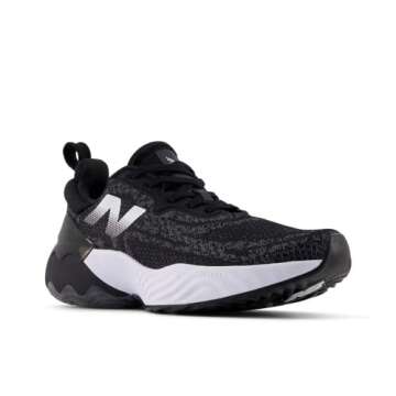 New Balance Women's FuelCell Rebel TR V2 Running Shoe, Black/White/Bleached Lime Glo, 9.5