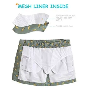 maamgic Boys Swim Trunks Toddler Swim Shorts Little Boys Bathing Suit Swimsuit Toddler Boy Swimwear,Banana-Matcha Green,4 T