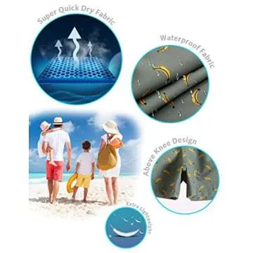 maamgic Boys Swim Trunks Toddler Swim Shorts Little Boys Bathing Suit Swimsuit Toddler Boy Swimwear,Banana-Matcha Green,4 T