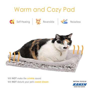 Self Heating Cat Pad Self Warming Cat Bed 27.5" x 18.5" Thermal Cat Mat Extra Warm Pet Mat for Outdo...