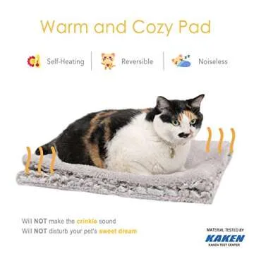 Self Heating Cat Pad Self Warming Cat Bed 27.5" x 18.5" Thermal Cat Mat Extra Warm Pet Mat for Outdo...