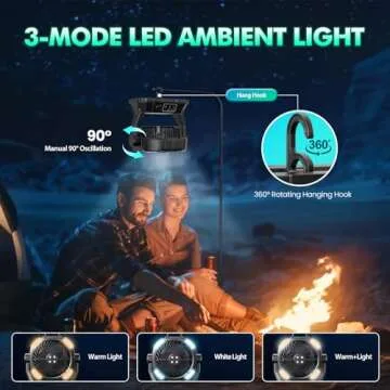 Portable Misting Fan for Camping & Outdoor Fun 42800mAh