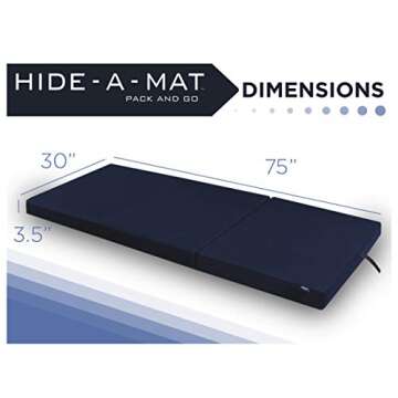 American Furniture Alliance Hide A' Mat 3.5 x 30 x 75 inch Jr Twin TriFold Mattress, Navy