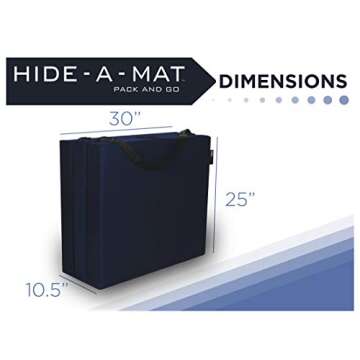 American Furniture Alliance Hide A' Mat 3.5 x 30 x 75 inch Jr Twin TriFold Mattress, Navy