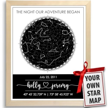 Custom Star Map for Specific Date Art Print | Personalized Star Map | Night Sky Constellation | Anni...