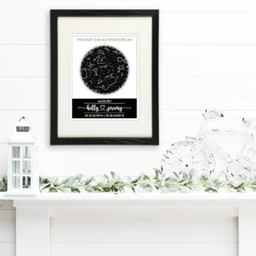 Custom Star Map for Specific Date Art Print | Personalized Star Map | Night Sky Constellation | Anniversary Gifts for Men | Unique Gift for Weddings, Girlfriends, Boyfriends, Engagements, and more!