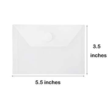 YESSART 3x5 Plastic Envelopes with Hook Loop Closure - 40 Pack for Craft & Storage