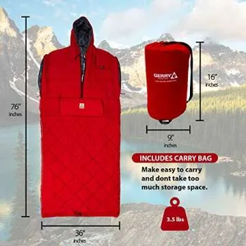 Gerry Wearable Sleeping Bag for Outdoor Comfort Adventures