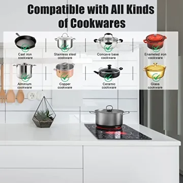 Karinear 2-Burner Electric Cooktop with Marble Finish