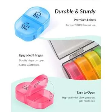 Durable ZIKEE Weekly Pill Organizer for Easy Travel and Daily Use