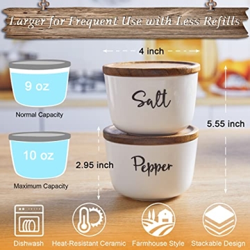 Stylish DAYYET Ceramic Salt & Pepper Bowls with Lid