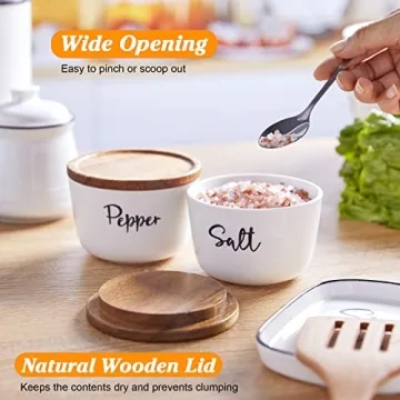 Stylish DAYYET Ceramic Salt & Pepper Bowls with Lid