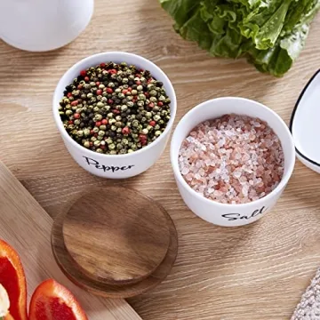 Stylish DAYYET Ceramic Salt & Pepper Bowls with Lid