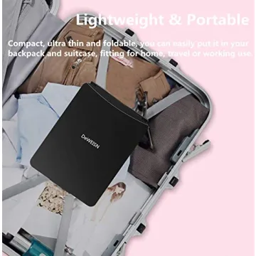Deweisn Lighted Folding Makeup Mirror - Portable & Rechargeable