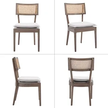 QUINJAY Rattan Farmhouse Dining Chairs Set French Country Style