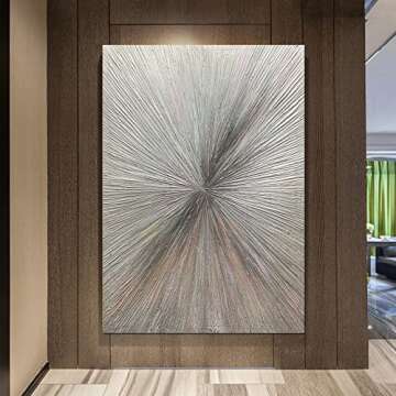 MUWU Modern Canvas Paintings Wall Art Modern Home Decor Colorful Flow Change Oil Painting 3D Wall Decoration for Livingroom Ready to hang 24x36 Inch