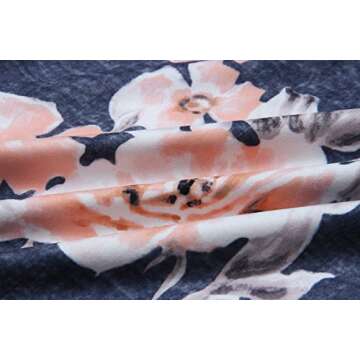 AMiERY Womens Comfy High Waisted Pajamas Pants Lounge Joggers Pant Loose Floral Casual Wide Leg Palazzo Pants Blue Tag M