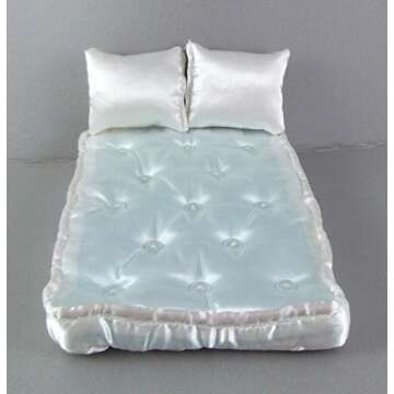 Melody Jane Dolls Houses House Miniature 1:12 Scale Bedroom Bed Accessory Double Mattress & Pillows