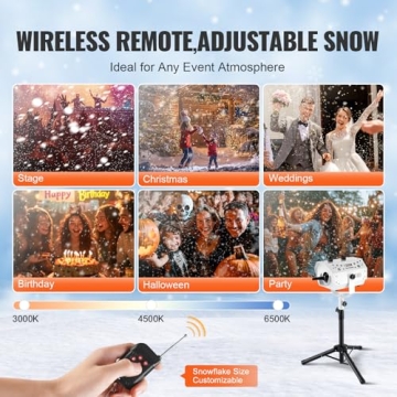 VEVOR Snow Machine with Adjustable Stand & Remote Control