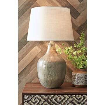 Signature Design by Ashley Mari Mercury Glass Table Lamp | 27.75' Gray & Gold