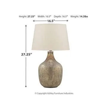 Contemporary 27.75' Mercury Glass Table Lamp - Gray & Gold