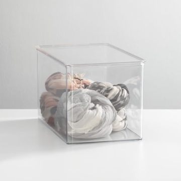 mDesign Stackable Shoe Storage Container - Clear Bin Box