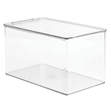 mDesign Stackable Shoe Storage Container - Clear Bin Box