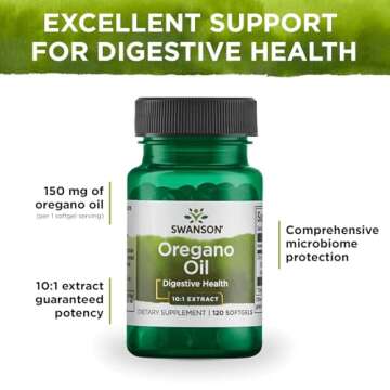 Swanson Oregano Oil 10:1 Extract-Natural Supplement Promoting Digestive Health-Respiratory & Urinary Tract Health Support (120 Softgels, 150mg Each)