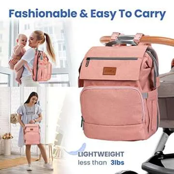 PILLANI Baby Diaper Bag Backpack - Baby Bag for Boys & Girls - Diaper Backpack - Large Travel Diaper Bags w/Changing Pad - Baby Registry Search & Baby Shower Gifts - Newborn Baby Essentials Must Haves