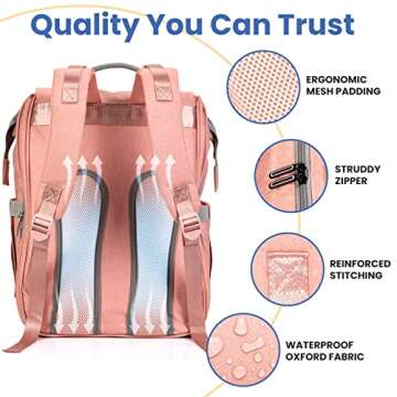 PILLANI Baby Diaper Bag Backpack - Baby Bag for Boys & Girls - Diaper Backpack - Large Travel Diaper Bags w/Changing Pad - Baby Registry Search & Baby Shower Gifts - Newborn Baby Essentials Must Haves