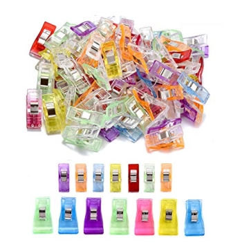 Sewing Clips for Quilting,Pack of 100,70 Small +30 Medium, Quilt Clips Assorted Colors for Sewing Bi...