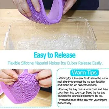 Silicone Mini Ice Cube Trays 2 Pack, 160 Small Ice Cube Molds Easy Release Crushed Ice Cube for Chilling Whiskey Cocktail, BPA Free Flexible Stackable and Durable Soft Mold Storage Containers