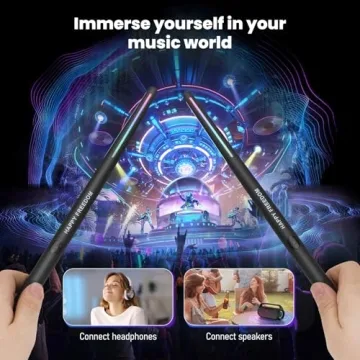 Electric Air Drumsticks for Adults Complete Air Drum Stick Kit for Beginners, Kids, and Adults - 8 S...