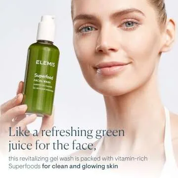 ELEMIS Superfood Facial Wash, 200ml – Revitalizing Daily Prebiotic Gel Wash, Gently Cleanse, Nouri...