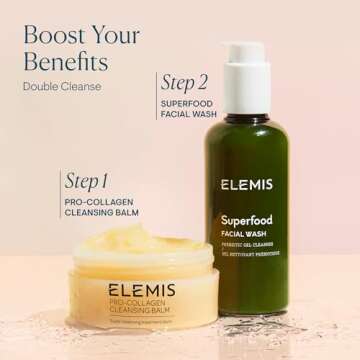 ELEMIS Superfood Facial Wash, 200ml – Revitalizing Daily Prebiotic Gel Wash, Gently Cleanse, Nourish & Balance Skin for Glowing Complexion, Hydrating Facial Cleanser to Remove Grime