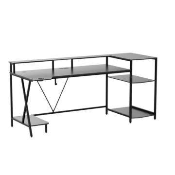 Stylish SEDETA Gaming Desk with LED and Storage