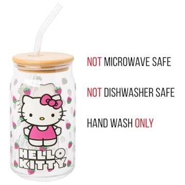 Hello Kitty Strawberry Tumbler with Bamboo Lid & Straw
