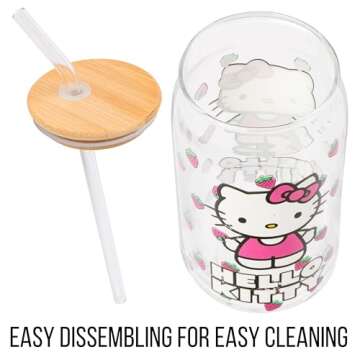 Hello Kitty Strawberry Tumbler with Bamboo Lid & Straw