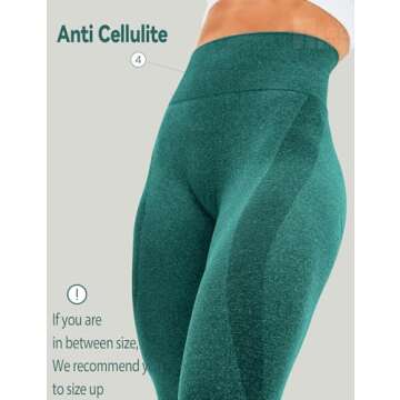 HIGORUN Women Seamless Leggings Smile Contour High Waist Workout Gym Yoga Pants Green XS