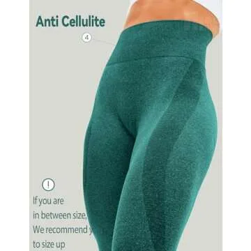 HIGORUN Women Seamless Leggings Smile Contour High Waist Workout Gym Yoga Pants Green XS