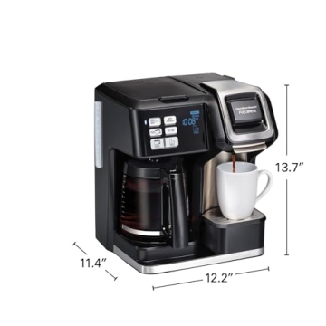 Hamilton-Beach FlexBrew Trio Coffee Maker, Single Serve or Full Pot, Compatible with Pod Coffee Make...
