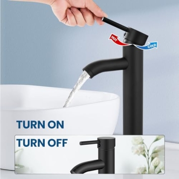Airuida Single Handle Vessel Sink Faucet - Matte Black Style